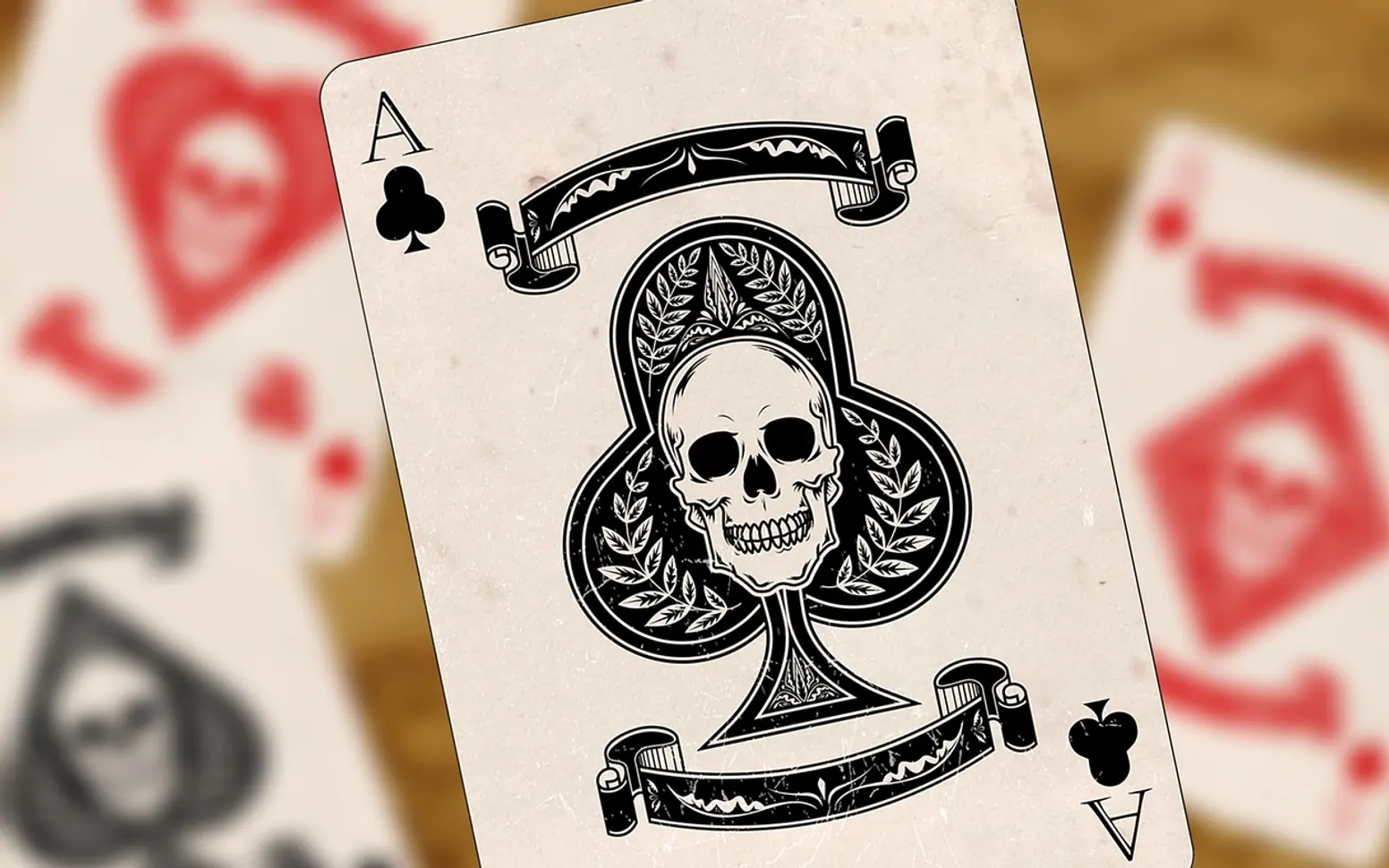 Playing cards, ace and heart